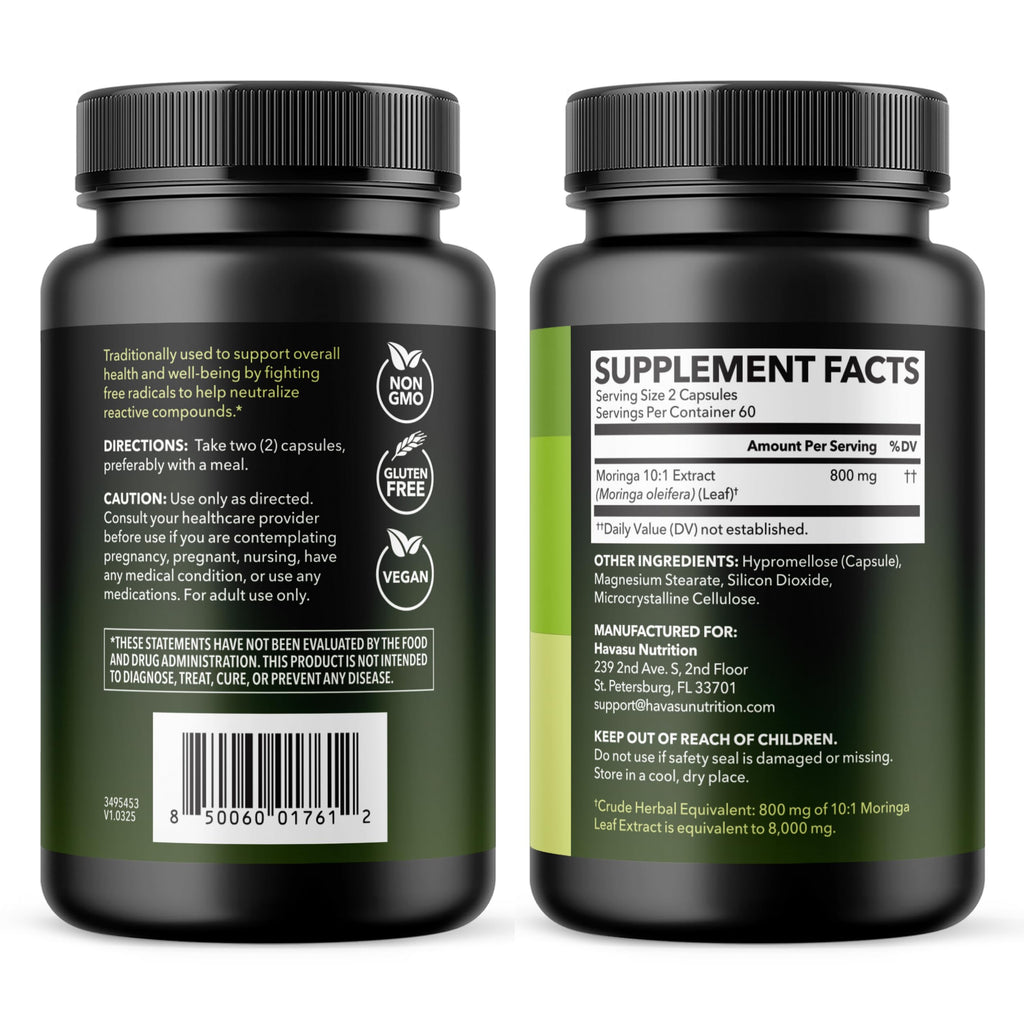 Moringa Capsules 800mg 120 Count W1309
