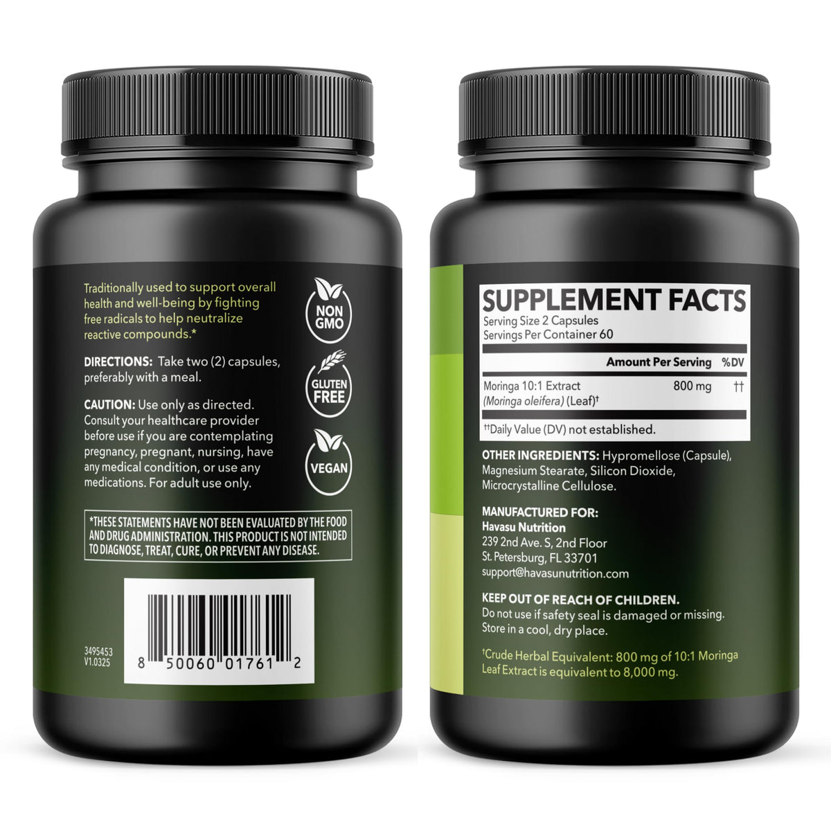 Moringa Capsules 800mg 120 Count W1309