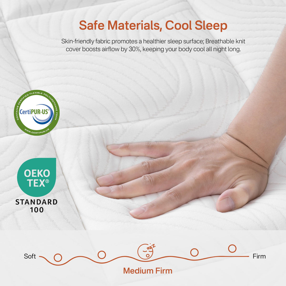 8 Inch Medium Firm Twin XL Hybrid Mattress N9544