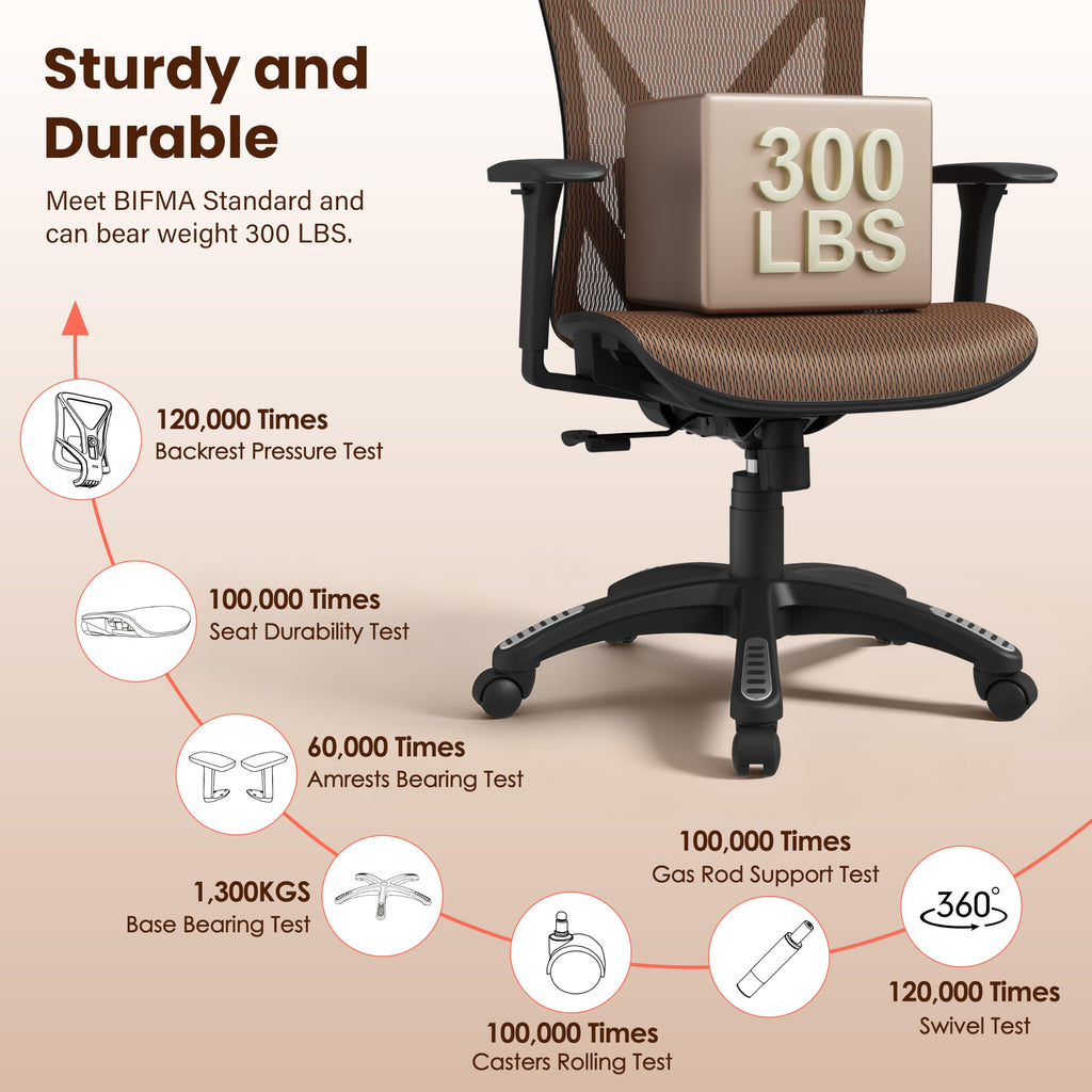 Ergonomic Mesh Office Chair with Adjustable Lumbar Support J328