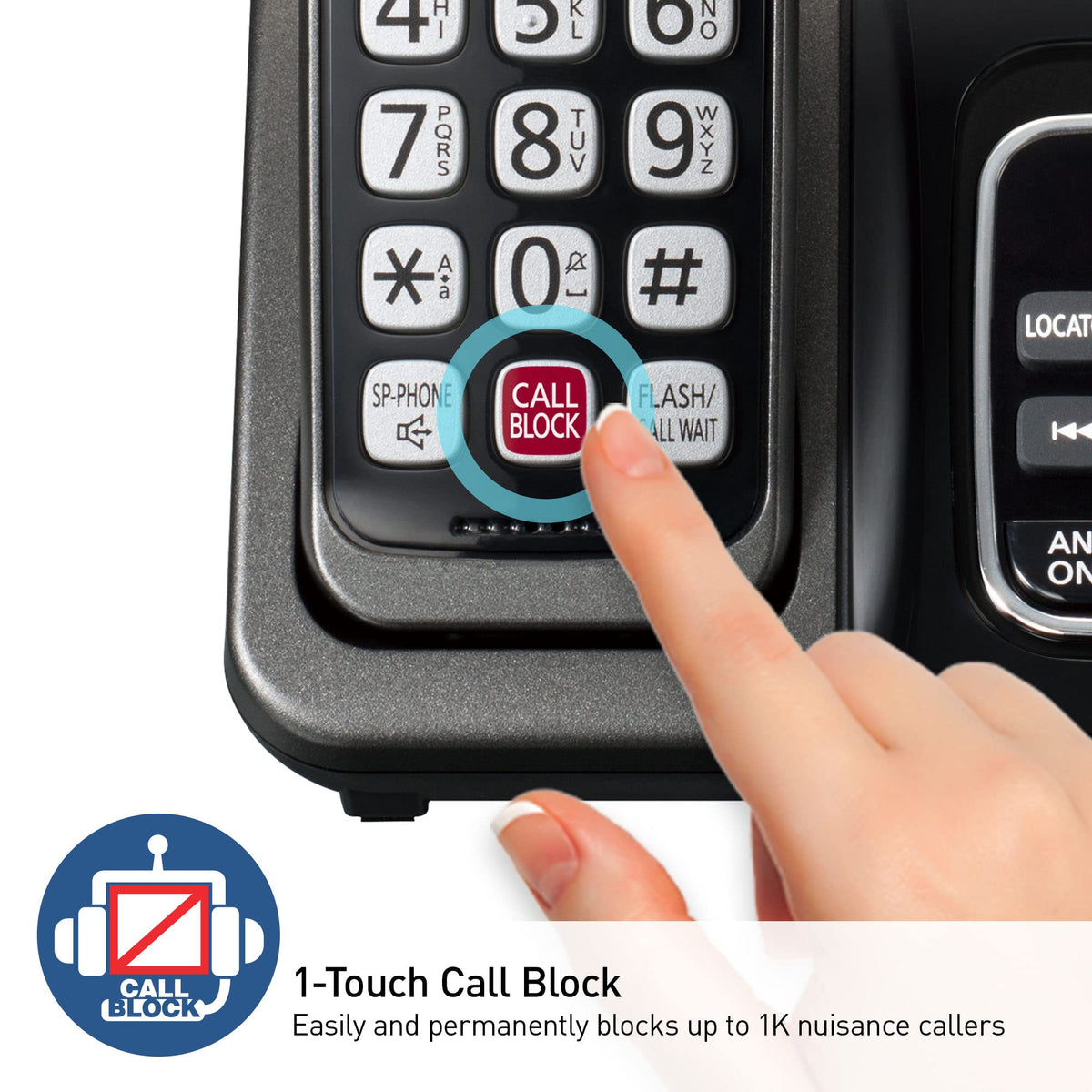 Cordless Phone with Answering Machine, 3 Handset Y7033