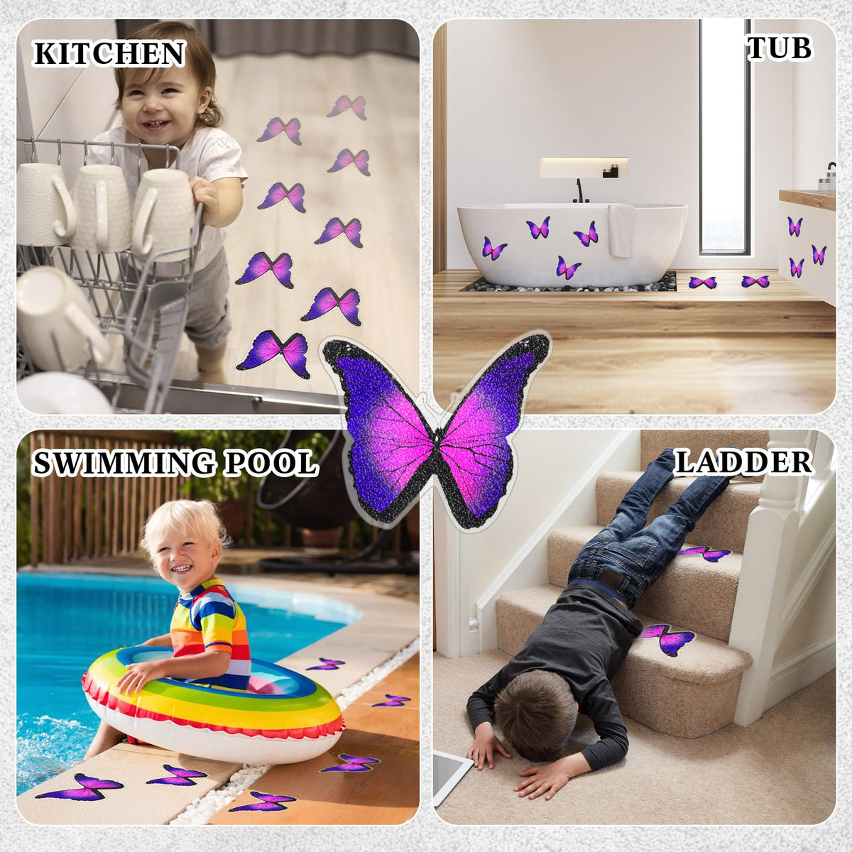20 Pcs Non Slip Bathtub Stickers with Scraper N692