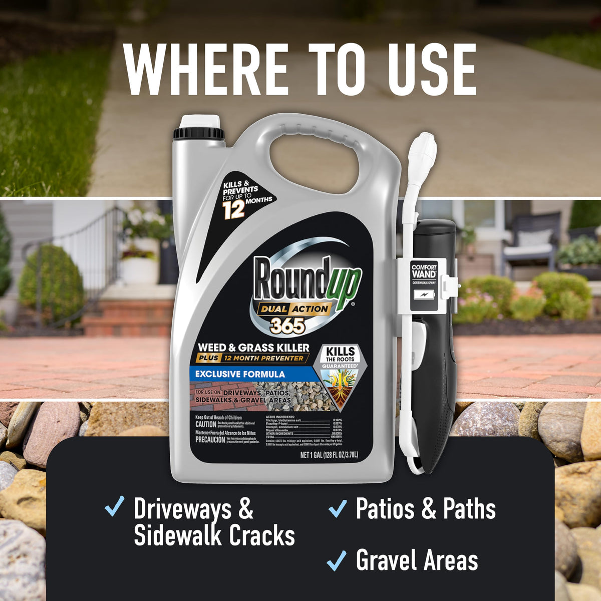 Weed & Grass Killer Plus 12 Month Preventer, 1 gal., Wand (Pack of 4) P23362