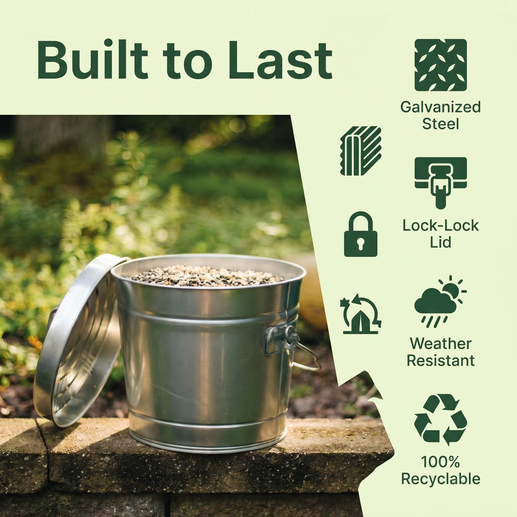 6 Gallon Galvanized Storage Can with Lid Q988484