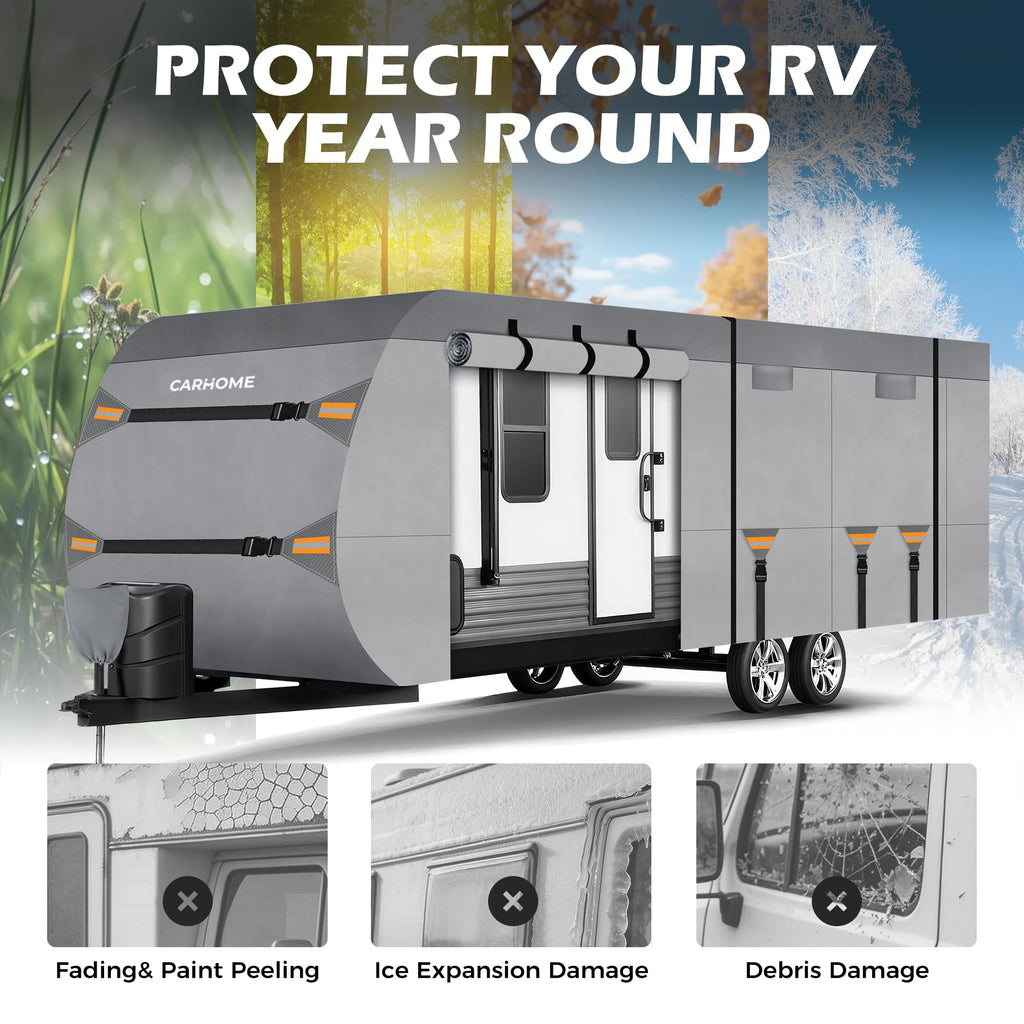30-33FT 9 Layers Waterproof Travel Trailer RV Cover V206930