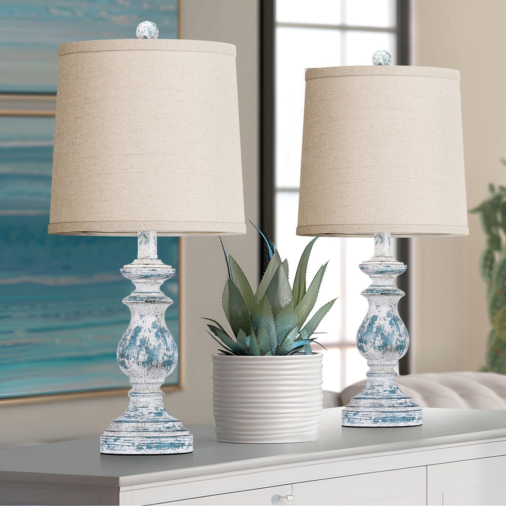 Set of 2 Table Lamps with Linen Shades B484