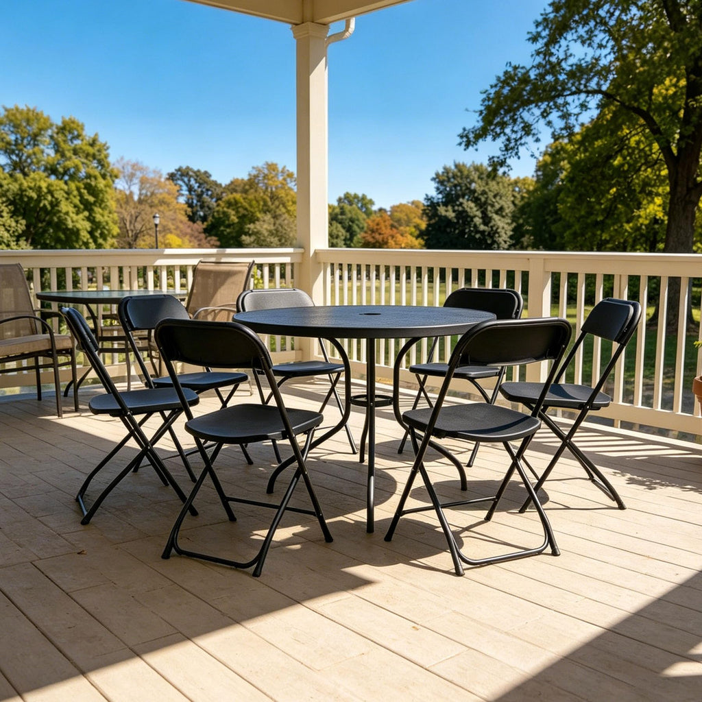 Plastic Folding Chairs Set of 10 N860