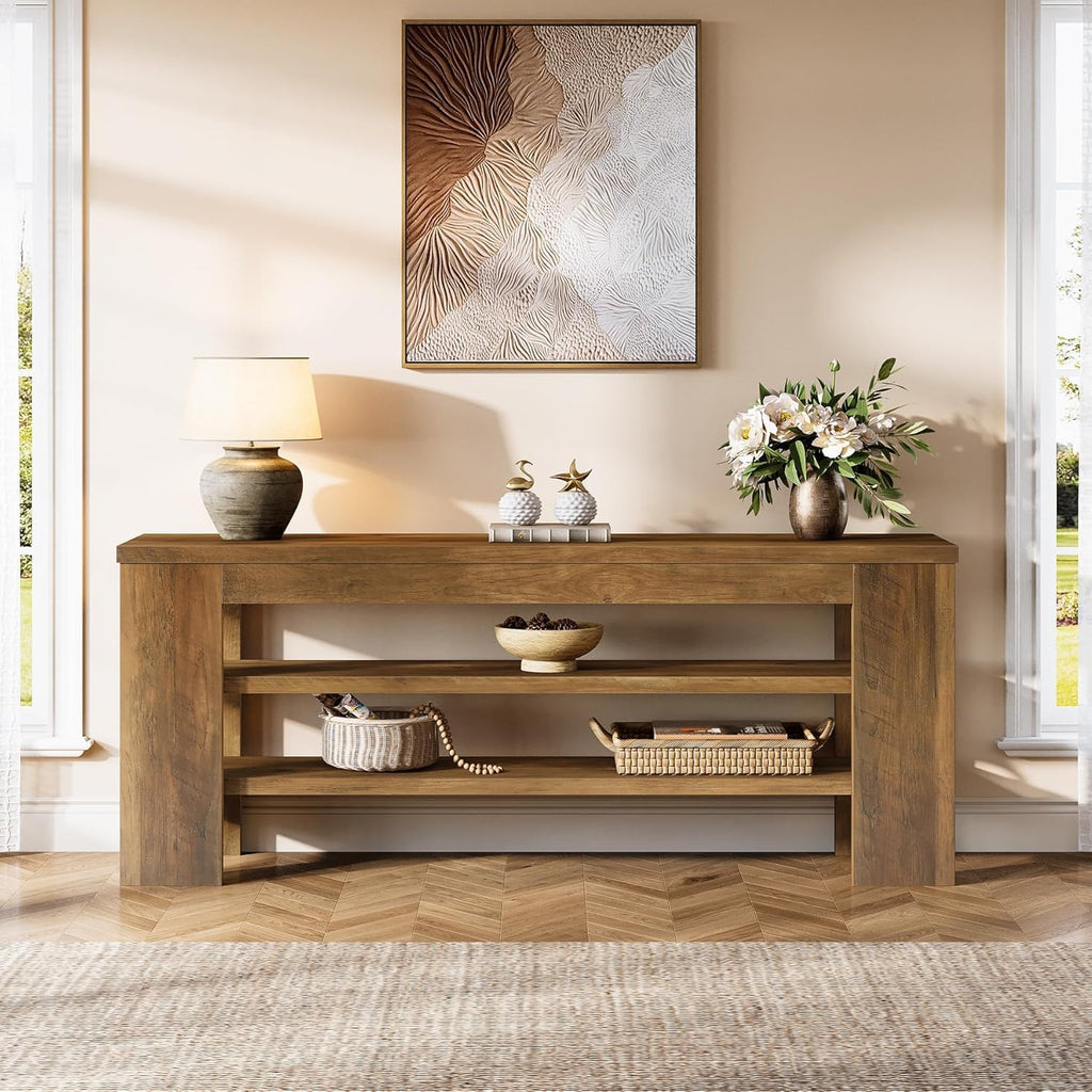 47" TV Stand with 3-Tier Open Storage Shelves Y144