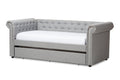 Light Beige Fabric Trundle Daybed W367