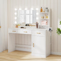White Vanity Desk with Mirror and Lights I362