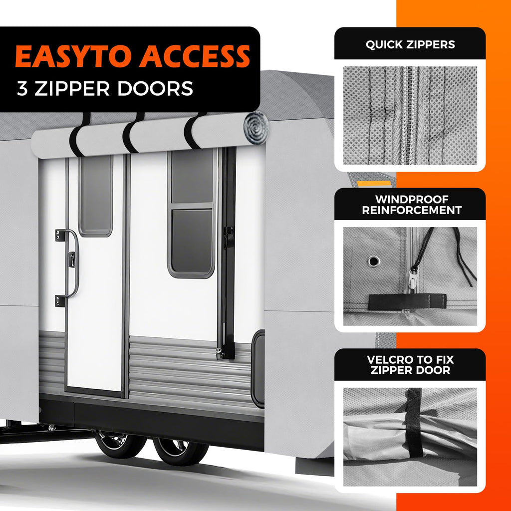 30-33FT 9 Layers Waterproof Travel Trailer RV Cover V206930