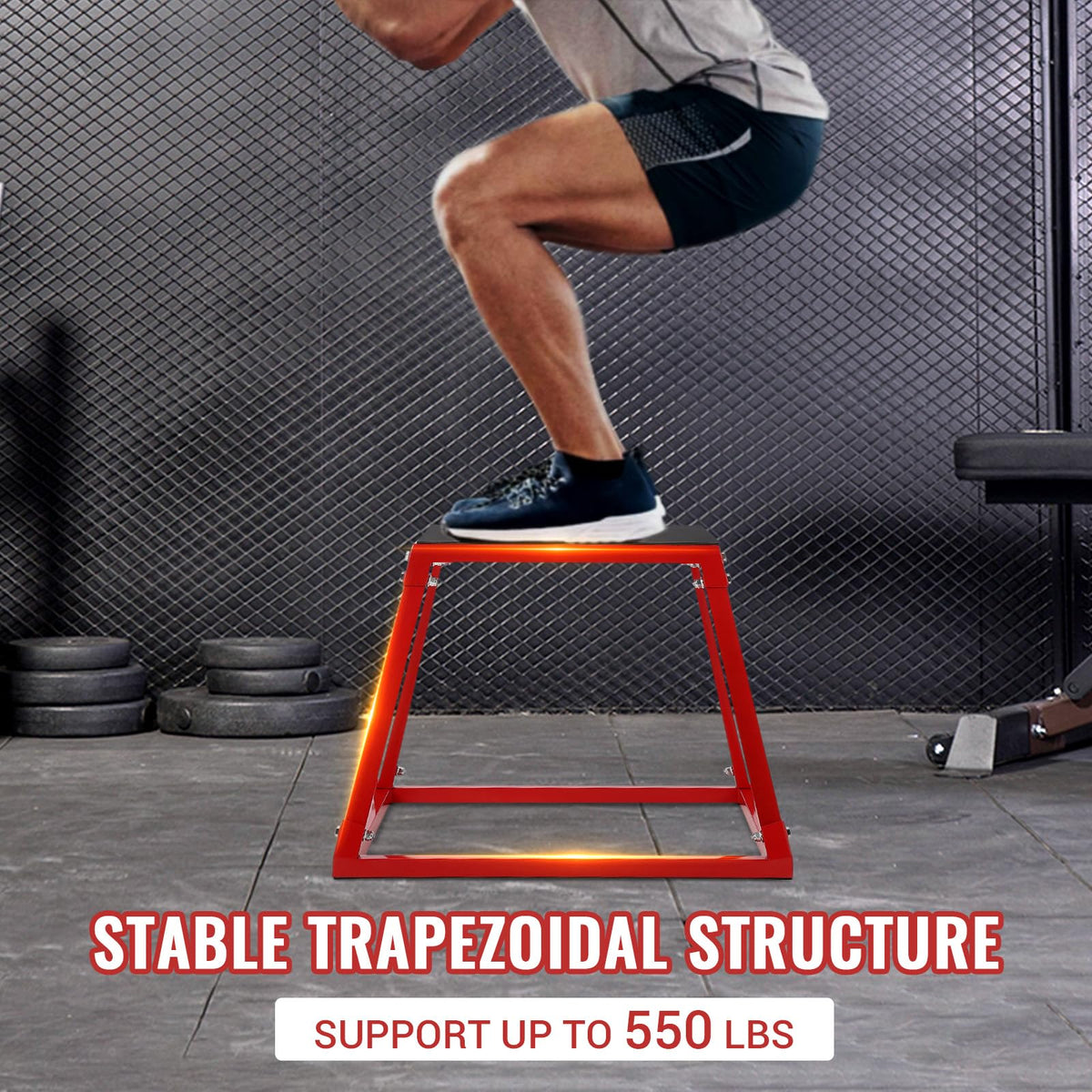 Steel Jump Box Set with Non-Slip Rubber Pad H4831