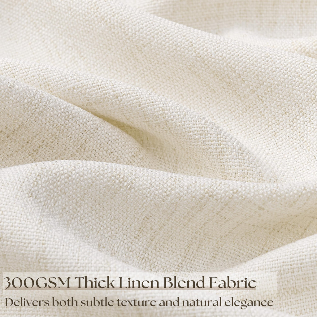 Linen 100 Inch Wide 84 Inch Length Ivory Curtains I4302