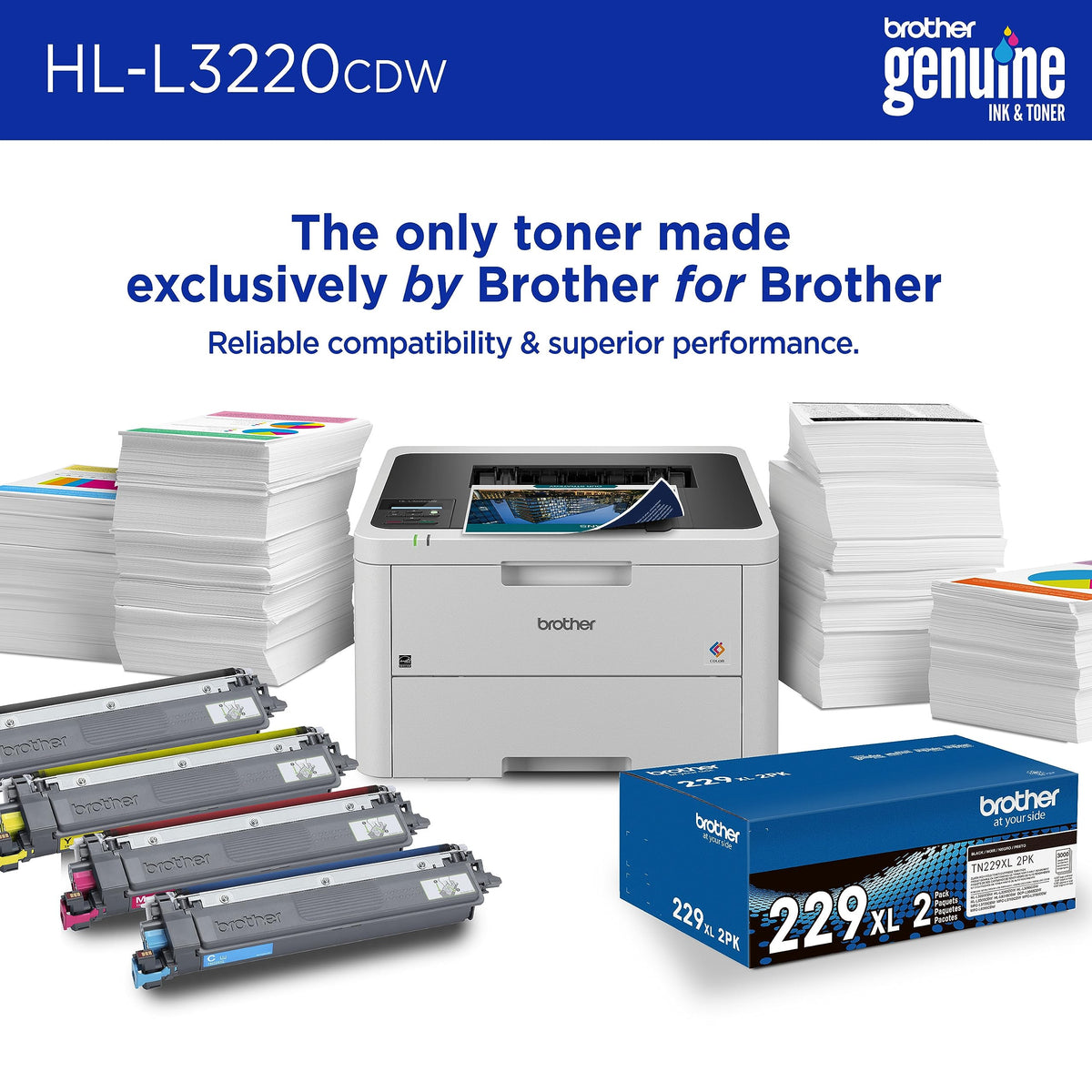 Color Laser Printer with Wireless Printing, Duplex, 250-Sheet Paper Tray S8911