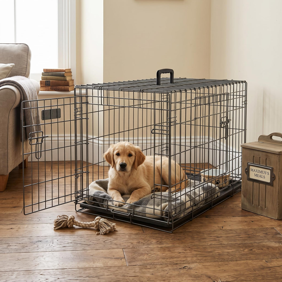 30-Inch Double Door Folding Metal Dog Crate D887020
