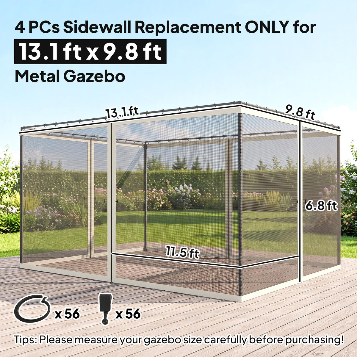 10' x 13' Replacement Mesh Sidewall Netting S952