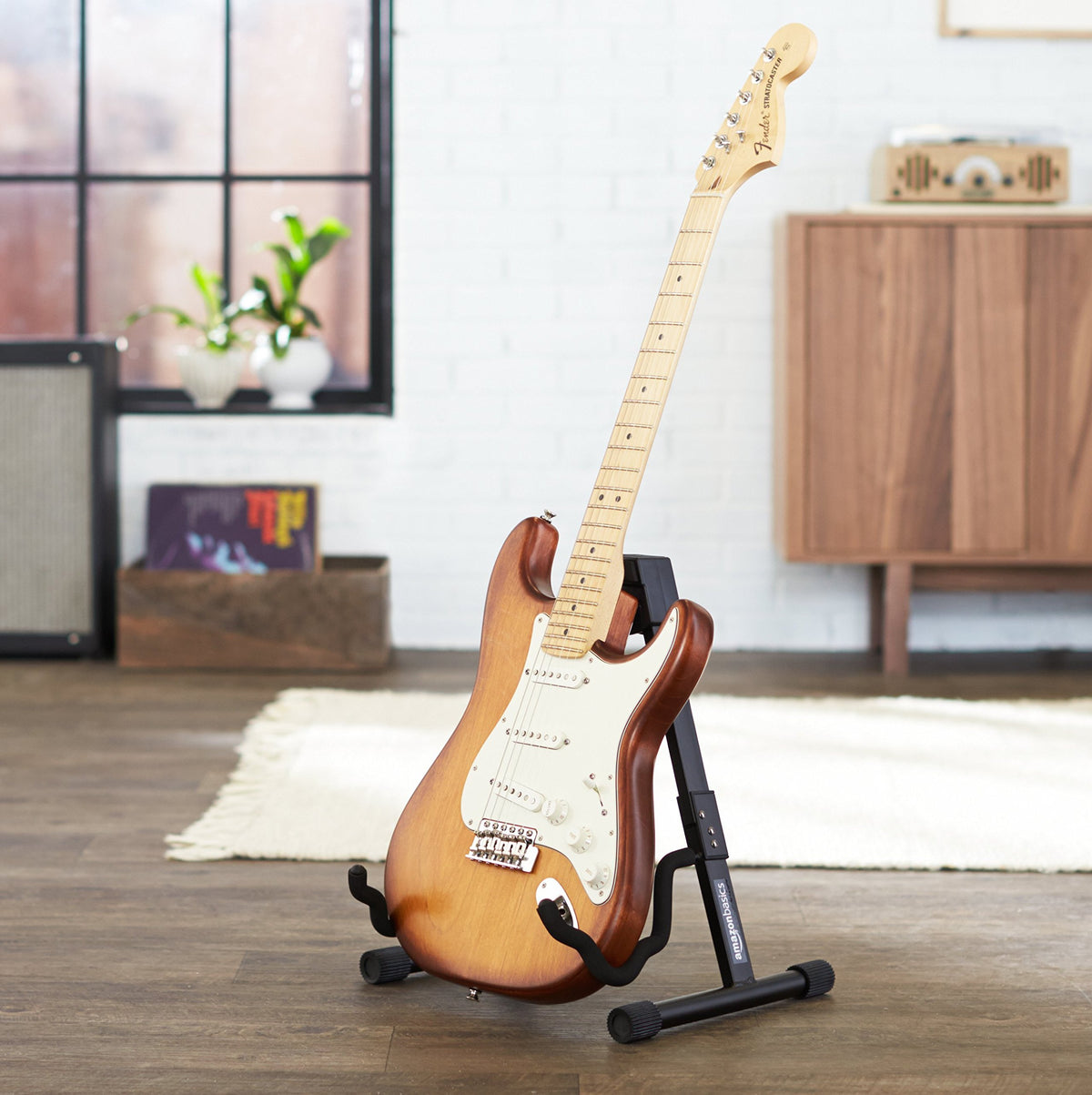 Adjustable Folding Guitar Stand with Padded Foam, Black S1223