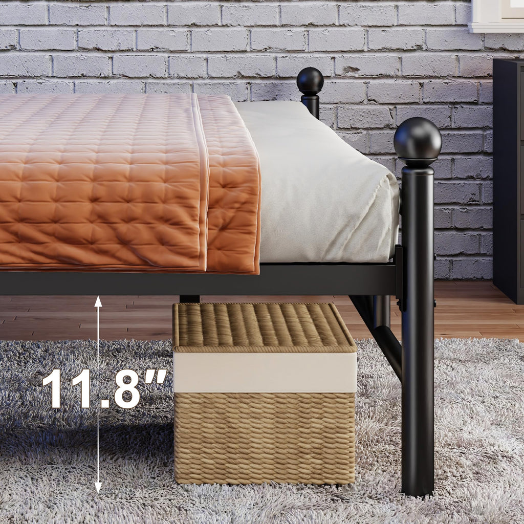 King Size Metal Platform Bed Frame with LED Lights I25816