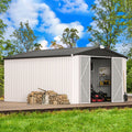 10x14 White Metal Outdoor Storage Shed A75227