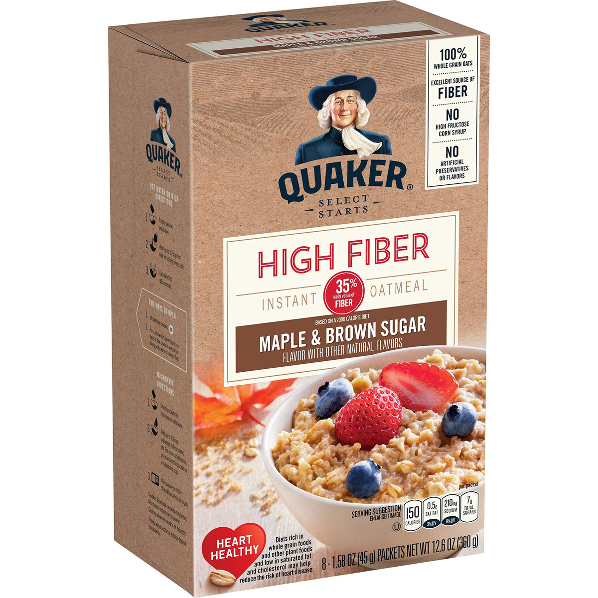 High Fiber Instant Oatmeal Maple & Brown Sugar 2 Pack T90409