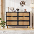 Black Rattan 6 Drawer Dresser W696301
