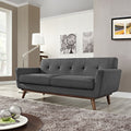 Gray Upholstered Fabric Loveseat N2905