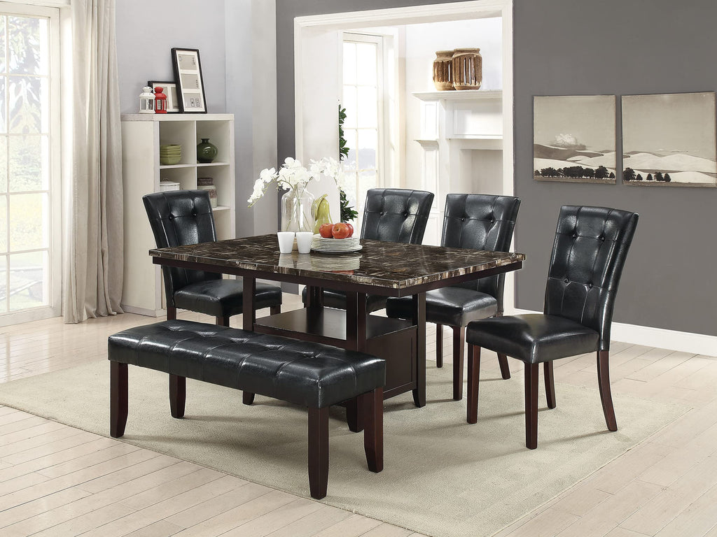 Black Faux Leather Tufted Parson Chairs Set of 2 R857