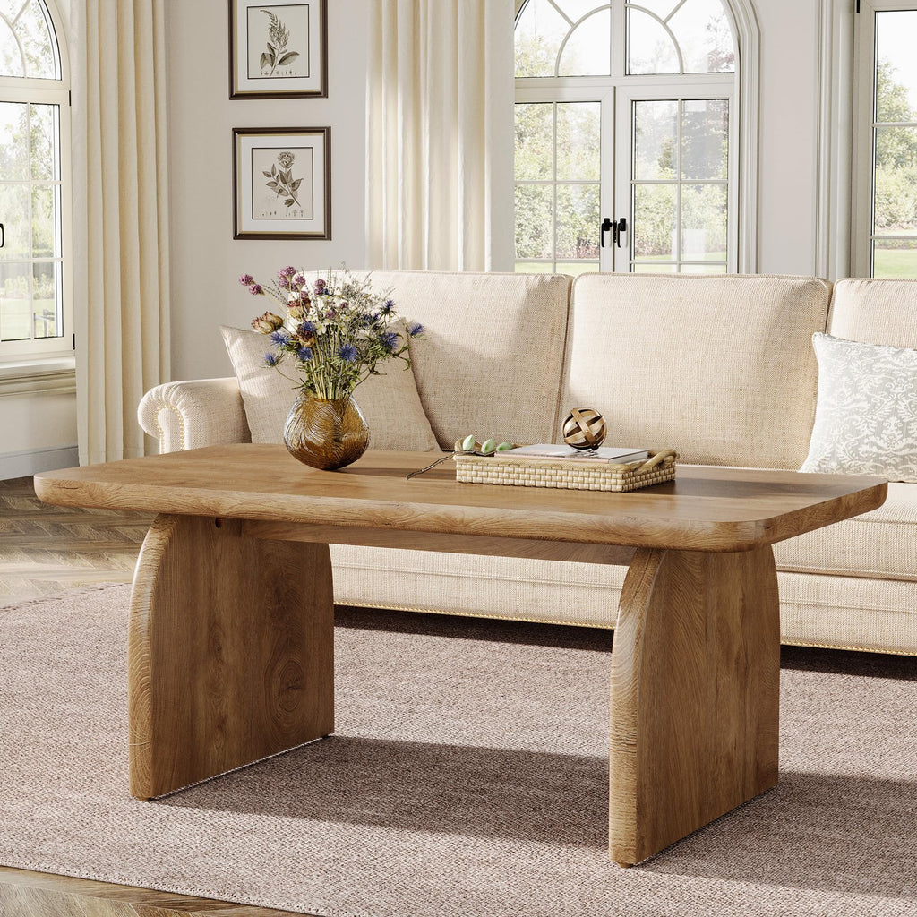 47-Inch Natural Brown Wood Coffee Table O55945