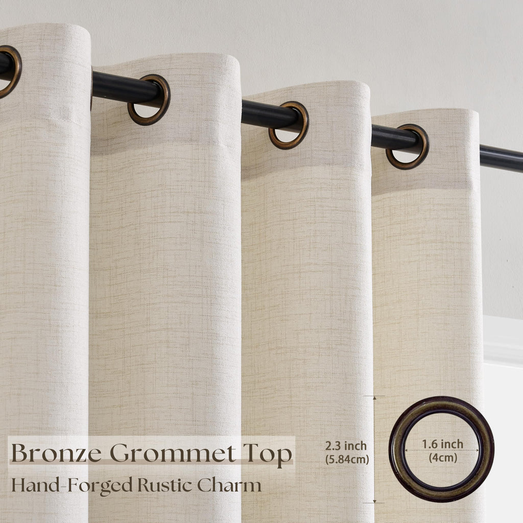 Linen 100 Inch Wide 84 Inch Length Ivory Curtains I4302