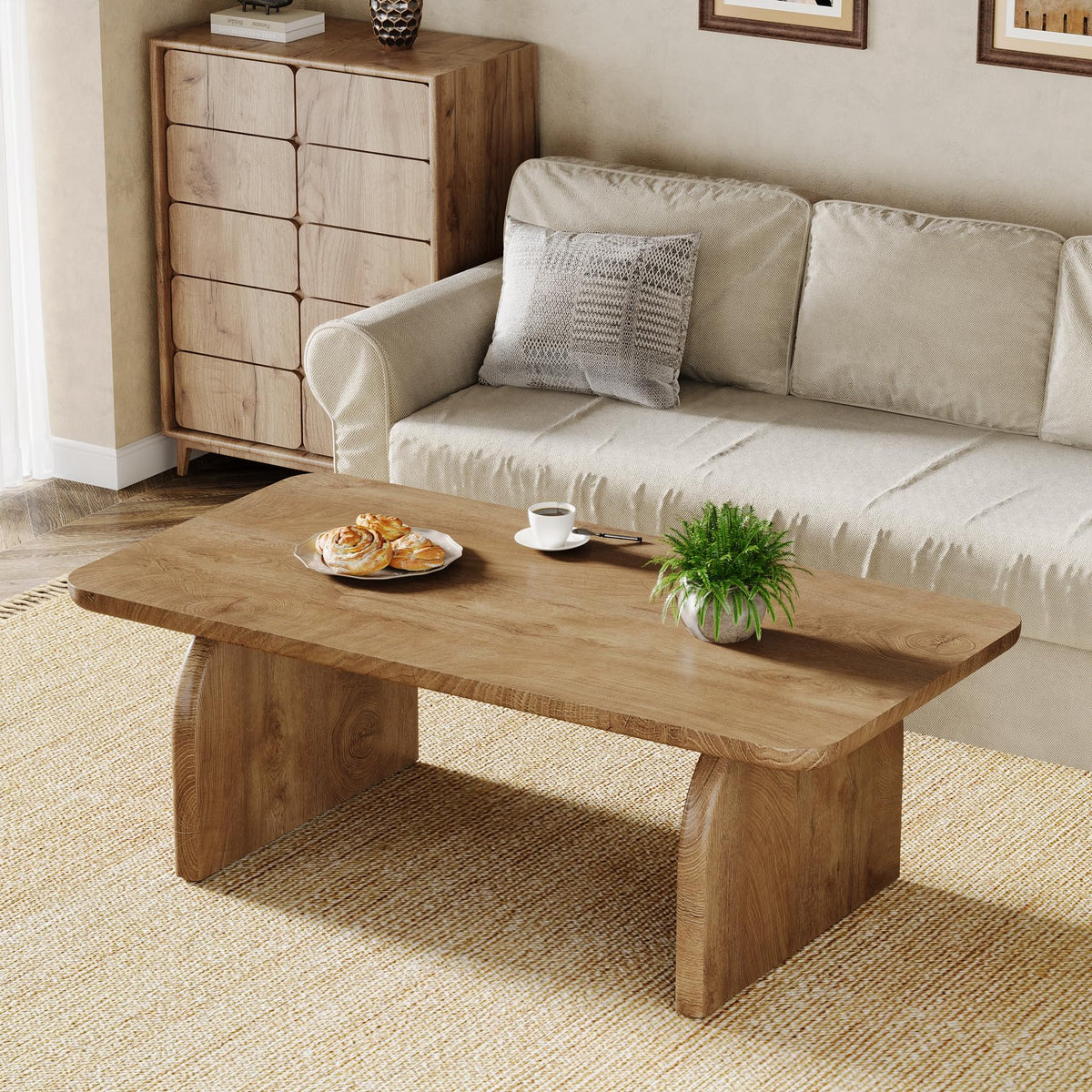 47-Inch Natural Brown Wood Coffee Table O55945
