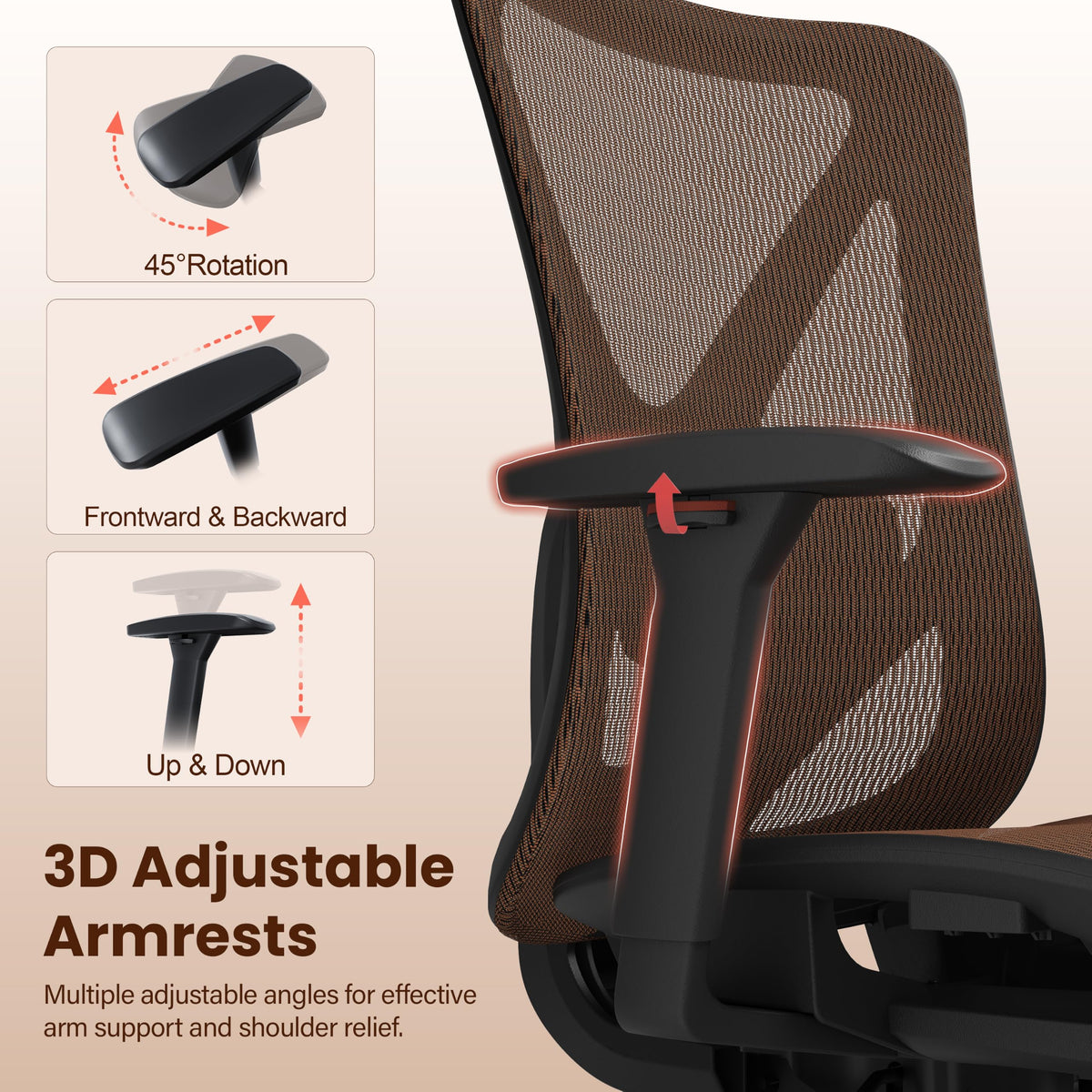 Ergonomic Mesh Office Chair with Adjustable Lumbar Support J328