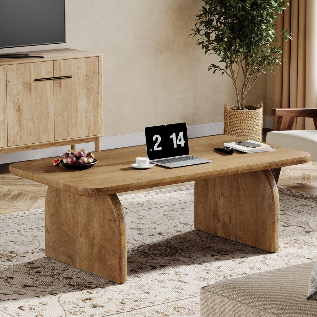 47-Inch Natural Brown Wood Coffee Table O55945