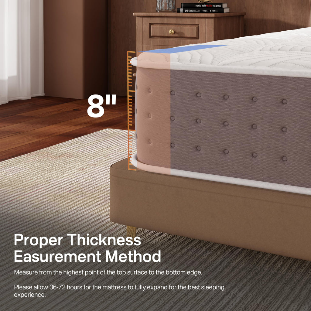 8 Inch Medium Firm Twin XL Hybrid Mattress N9544