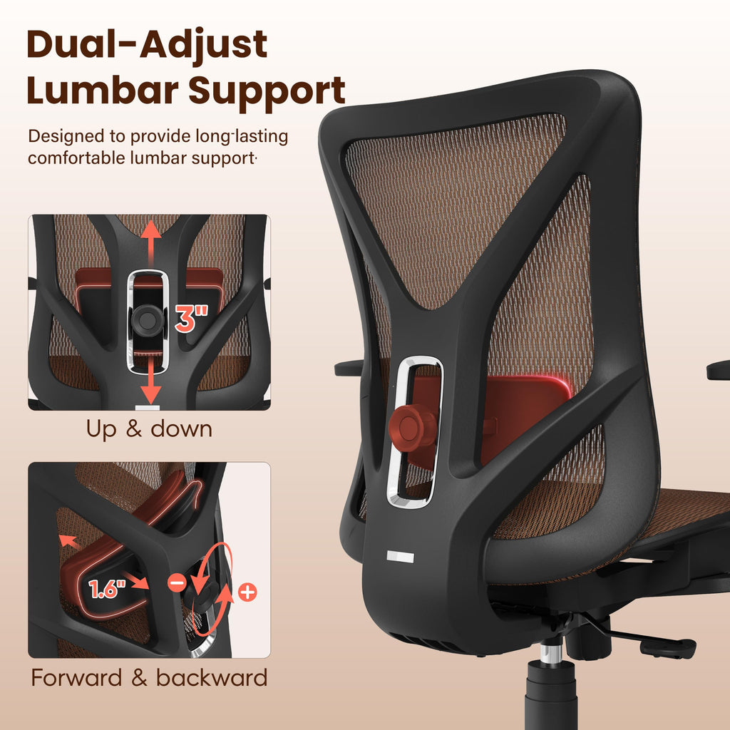 Ergonomic Mesh Office Chair with Adjustable Lumbar Support J328