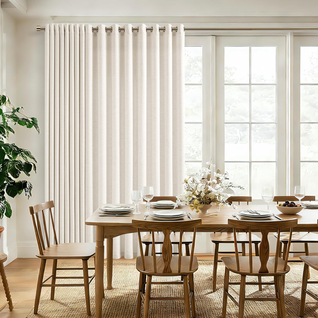 Linen 100 Inch Wide 84 Inch Length Ivory Curtains I4302